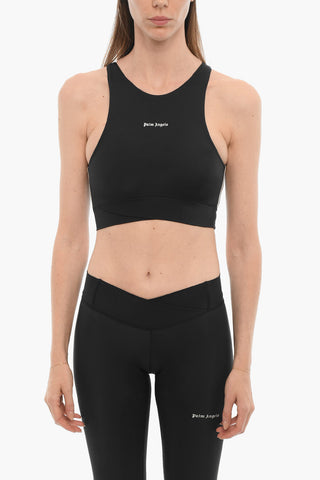 Active Crop Top with Contrasting Logo