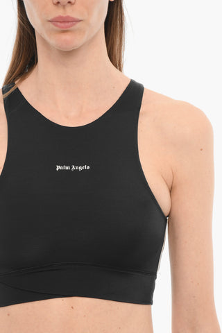 Active Crop Top with Contrasting Logo