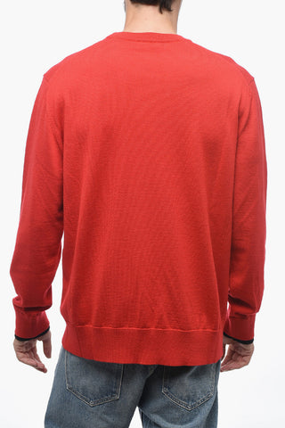 Solid Color Wool Crew-neck Sweater