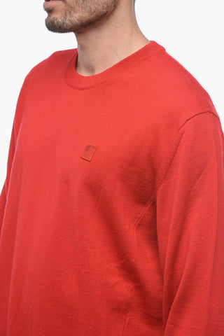 Solid Color Wool Crew-neck Sweater