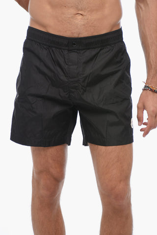 Nylon Swim Shorts with Contrasting Side Band