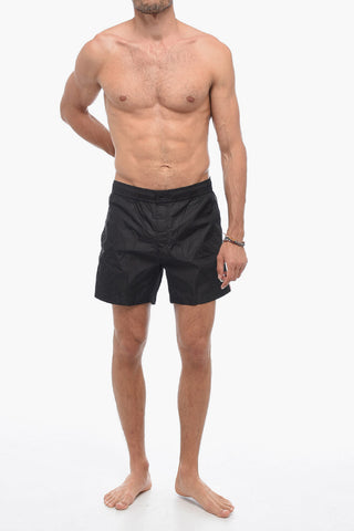 Nylon Swim Shorts with Contrasting Side Band