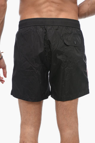 Nylon Swim Shorts with Contrasting Side Band