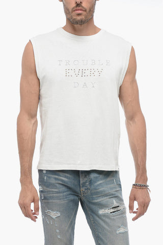 Solid Color Tank Top with Perforated Detail