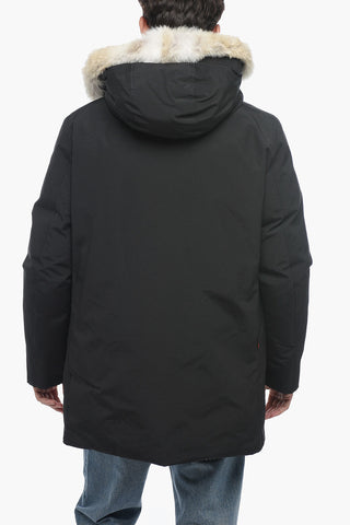 Cotton and Nylon SOUTH BAY Down Jacket with Real Fur