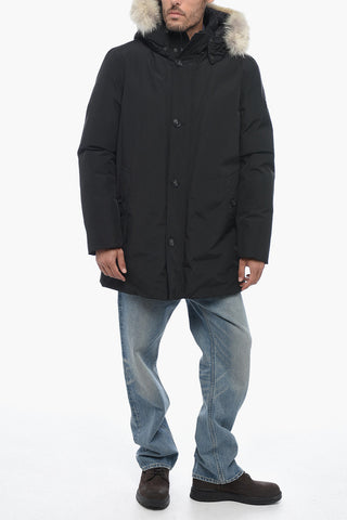 Cotton and Nylon SOUTH BAY Down Jacket with Real Fur