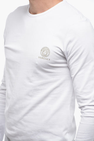 2er-Set Langarm-T-Shirts mit Logo in Gold-Effekt