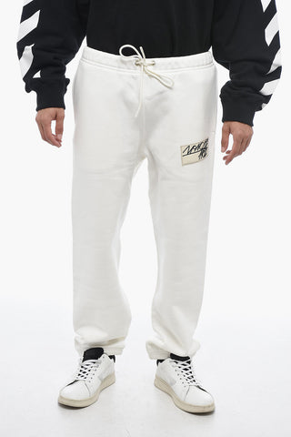 MONCLER 1952 Fleece Cotton Sweatpants with Logo Patch