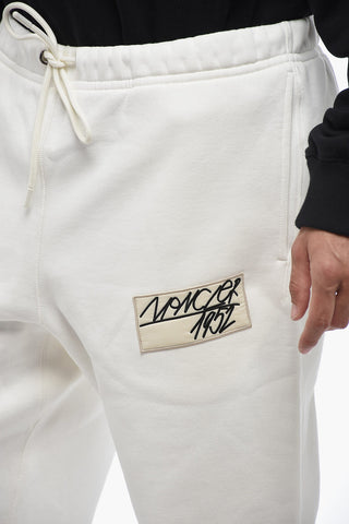 MONCLER 1952 Fleece Cotton Sweatpants with Logo Patch