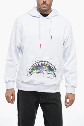 Brushed Cotton Hoodie with Contrasting Print