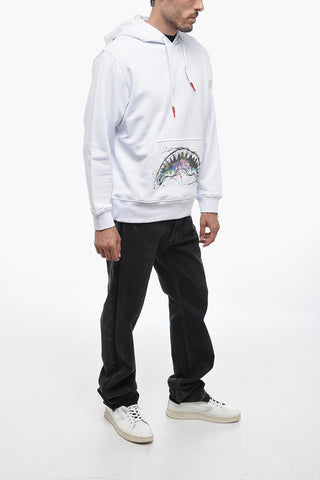 Brushed Cotton Hoodie with Contrasting Print