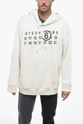 MM6 Cotton Blend DISTRESSED 6 Hoodie