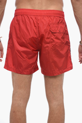 Nylon Swim Shorts with Contrasting Side Band