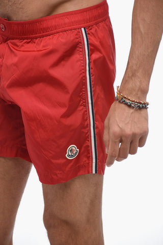 Nylon Swim Shorts with Contrasting Side Band