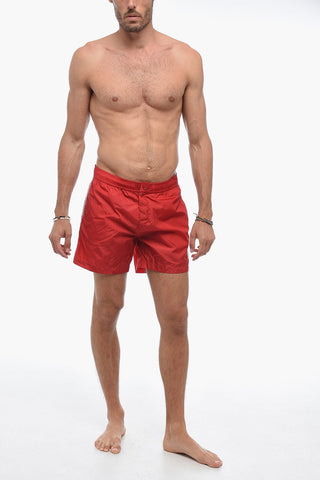 Nylon Swim Shorts with Contrasting Side Band