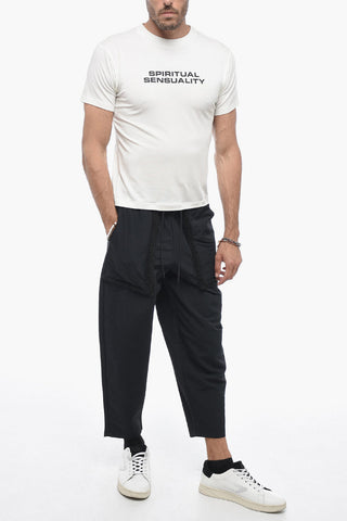 Contrasting Logo-Print Crew-Neck T-shirt