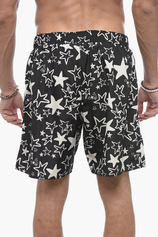 Costume da Bagno Boxer con Stelle Stampate All-Over
