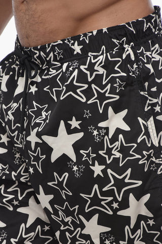 Costume da Bagno Boxer con Stelle Stampate All-Over