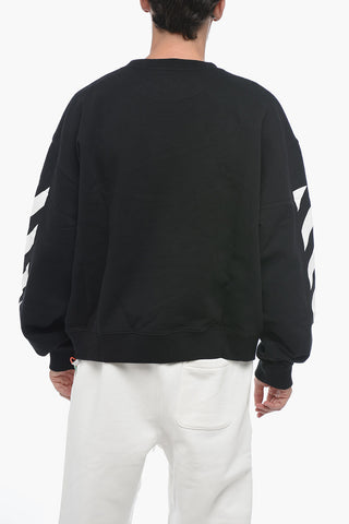 PERMANENT Brushed Cotton DIAG HELVETICA Crew-neck Sweatshirt