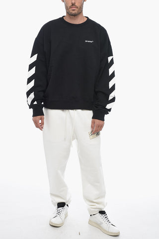 PERMANENT Brushed Cotton DIAG HELVETICA Crew-neck Sweatshirt