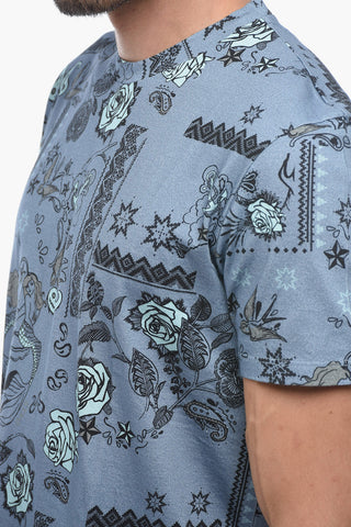 T-Shirt Girocollo a Fantasia