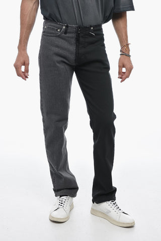 Two-toned Denims with Raw Cut Detailing