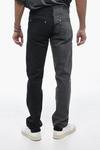 Two-toned Denims with Raw Cut Detailing
