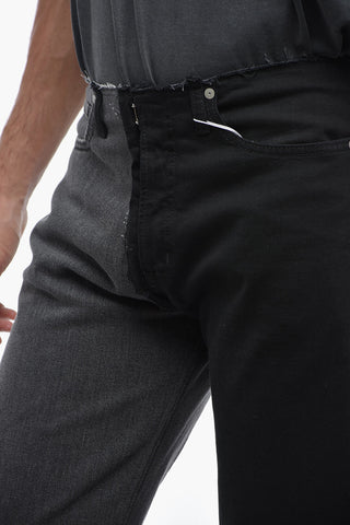 Two-toned Denims with Raw Cut Detailing