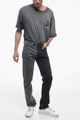 Two-toned Denims with Raw Cut Detailing