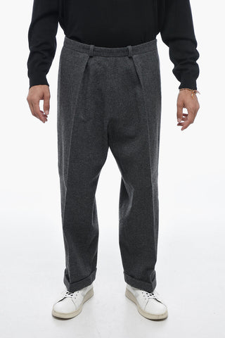 MM10 Single-pleated Wool Blend Chinos Pants