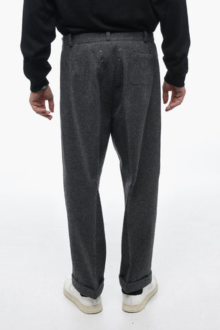 MM10 Single-pleated Wool Blend Chinos Pants