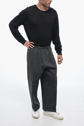 MM10 Single-pleated Wool Blend Chinos Pants