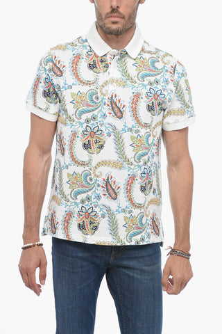 Paisley Patterned 3-button Polo Shirt