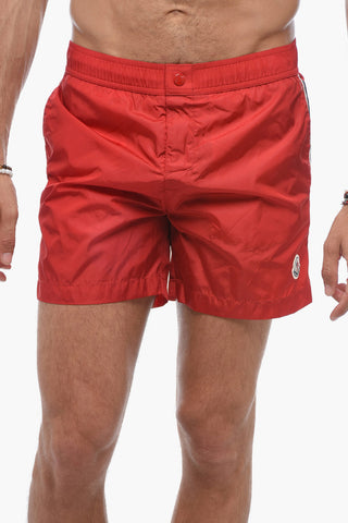 Nylon Swim Shorts with Contrasting Side Band