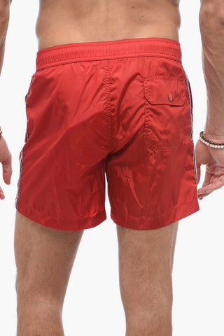 Nylon Swim Shorts with Contrasting Side Band