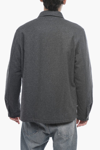 Twill Wool and Nylon ALASKAN Overshirt with Double Breast Pockets