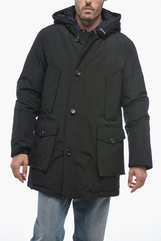 WOOLRICH X MASTERMIND Cotton and Nylon Down Jacket with Hood