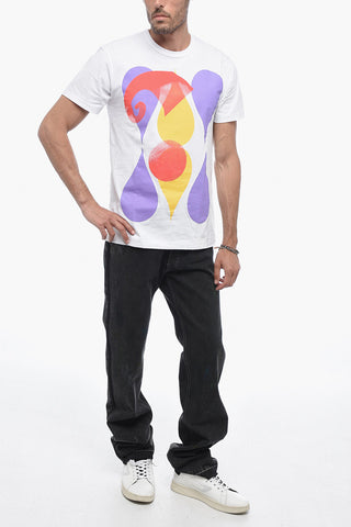 HOMME PLUS Printed Crew-neck T-Shirt