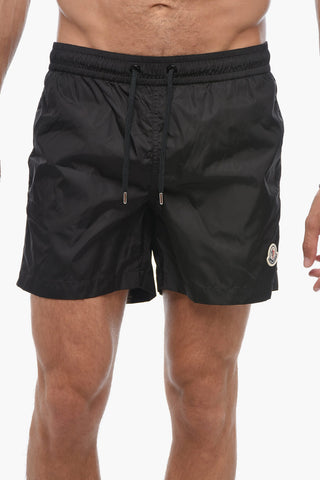 Solid Color Nylon Swim Shorts
