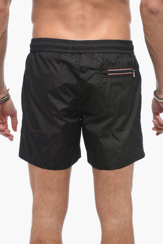 Solid Color Nylon Swim Shorts