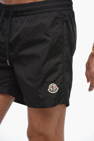 Solid Color Nylon Swim Shorts
