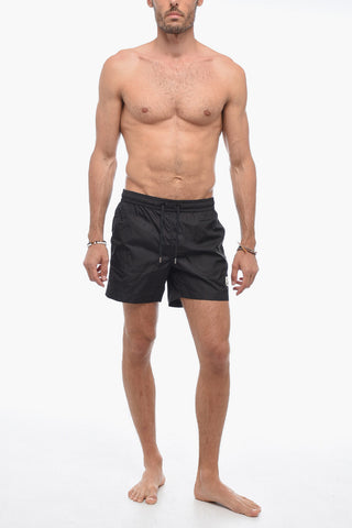 Solid Color Nylon Swim Shorts