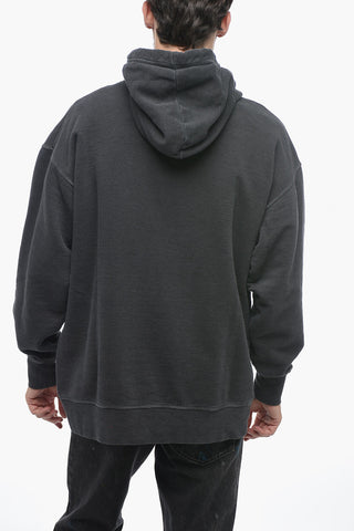 Brushed Cotton Hoodie with Contrasting Logo