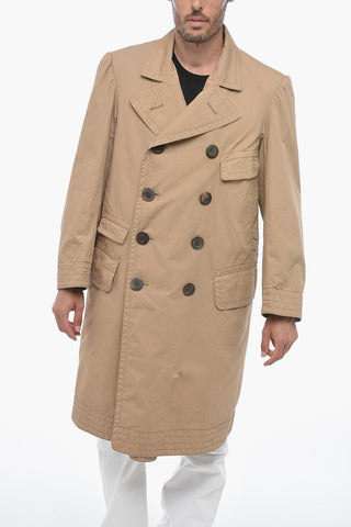 MM10 Multipocket Cotton Trenchcoat with Double-breasted Design