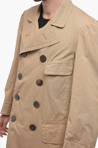 MM10 Multipocket Cotton Trenchcoat with Double-breasted Design