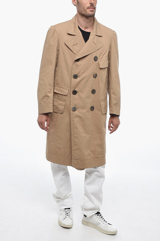 MM10 Multipocket Cotton Trenchcoat with Double-breasted Design