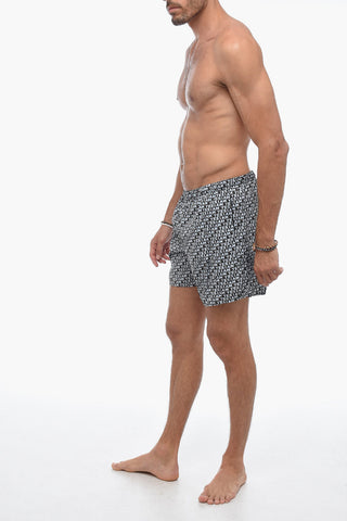 Boxer-Badehose mit Allover-Logo-Print