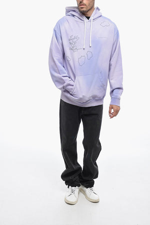 Bedruckter Hoodie mit verblasstem Effekt