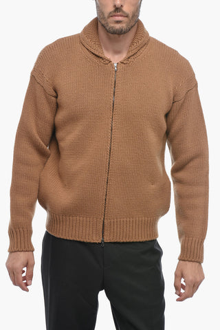 Felpa Full Zip BOMBER in Lana Vergine