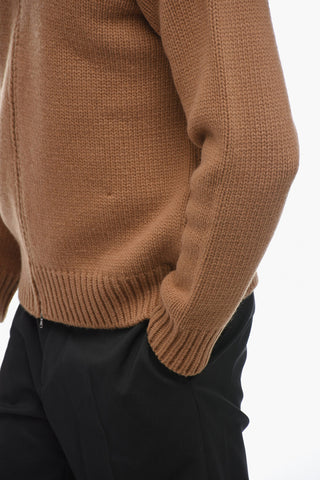 Felpa Full Zip BOMBER in Lana Vergine